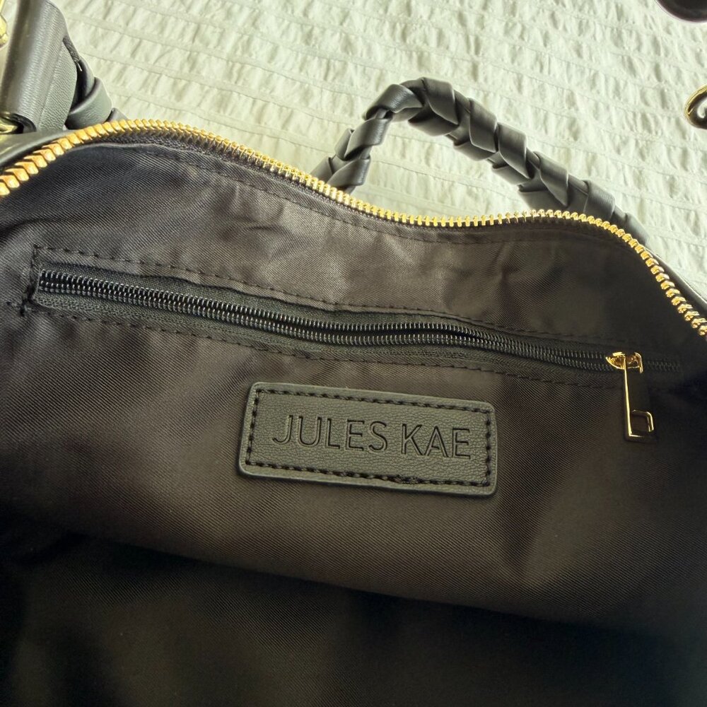 NWT Jules Kae shoulder/crossbody/hobo bag in black vegan leather - Picture 7 of 12